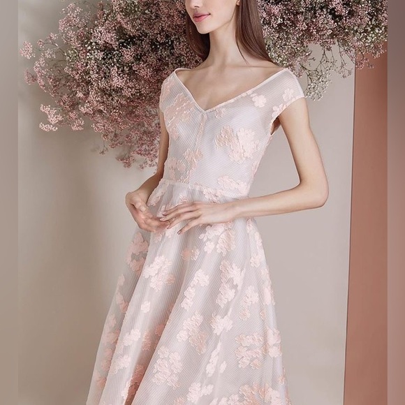 Lela rose floral jacquard full-skirt dress size 2 - Picture 2 of 15